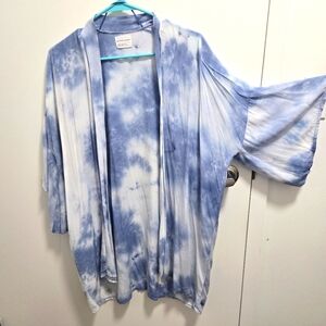 Blue tye-dye summer kimono